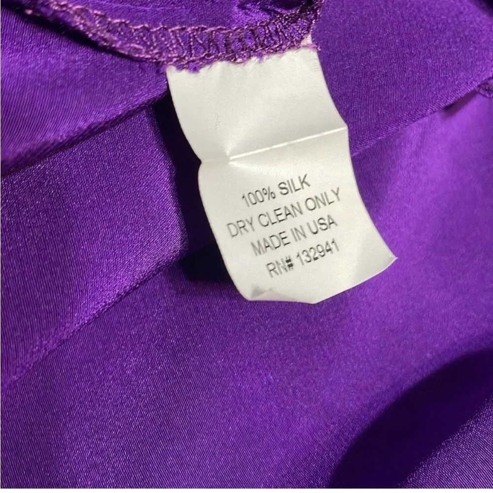 Amanda Uprichard Purple Silk Blouse Size Petite - Picture 8 of 8